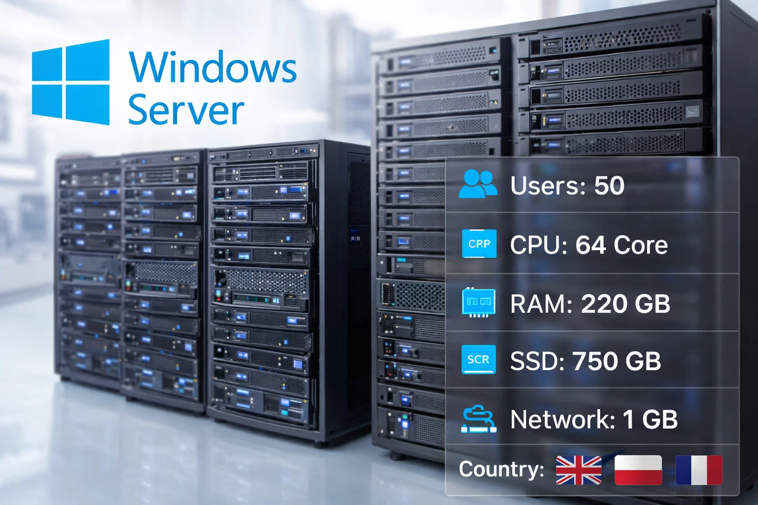 Windows Server 50 - UK/Poland/France
